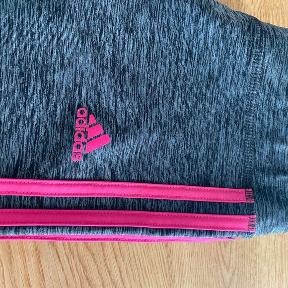 Adidas Leggings - grey with dark pink stripes - Picture 2 of 3